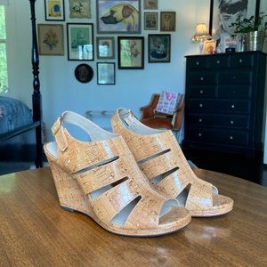 Donald Pliner Patent Cork Wedges